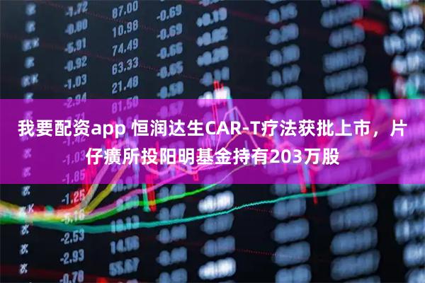 我要配资app 恒润达生CAR-T疗法获批上市，片仔癀所投阳明基金持有203万股