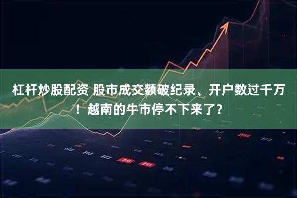 杠杆炒股配资 股市成交额破纪录、开户数过千万！越南的牛市停不下来了？