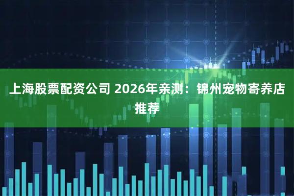 上海股票配资公司 2026年亲测：锦州宠物寄养店推荐